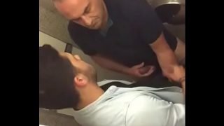 Foreign Daddy Playing with Indian Teen in The Public Washroom