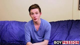 Twink interviewed before shoving fingers inside of his ass
